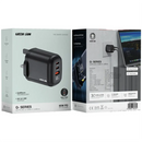 Green Lion Q-Series UK Plug 2 USB-C & USB-A Charger - Black - بلاك شاحن حائط - فتحتين تايب سي - فتحة يو اس بي - قوة 65 واط - جرين ليون - كفالة 12 شهر