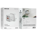 Green Lion Reva Dual Port Wall Charger 20W - White - بلاك شاحن حائط قوه 20 واط - منفذ تايب سي + يو اس بي - جرين ليون - كفالة 12 شهر