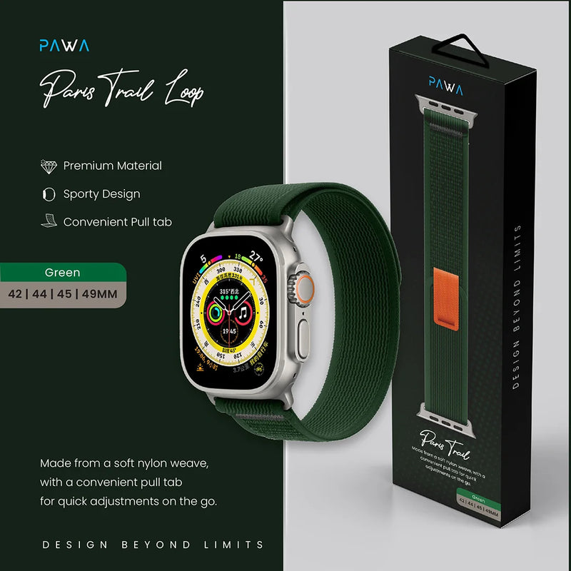 PAWA - Paris Trail Loop Watch Strap Ultra - Green - سير ساعه أبل واتش