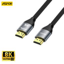 Aspor A270 Hot Latest Hdmi 8k 60hz Resolution High Speed Dynamic HDR EARC VRR - كيبل تلفزيون - متوفر بطول 1 متر\2\3\5 متر
