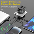 ASPOR A892 20W GAN World Travel Charger Home Charger - شاحن حائط دولي - 4 منافذ للشحن الذكي والسريع - قوة 20 واط - كفالة 12 شهر