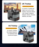 ASPOR A892 20W GAN World Travel Charger Home Charger - شاحن حائط دولي - 4 منافذ للشحن الذكي والسريع - قوة 20 واط - كفالة 12 شهر