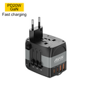 ASPOR A892 20W GAN World Travel Charger Home Charger - شاحن حائط دولي - 4 منافذ للشحن الذكي والسريع - قوة 20 واط - كفالة 12 شهر