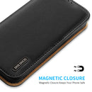 DUX DUCIS Hivo Series Leather Wallet Case - Black - كفر جلد مع محفظة - حماية عالية - ماغ سيف