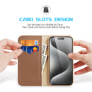 DUX DUCIS Hivo Series Leather Wallet Case - Brown - كفر جلد مع محفظة - حماية عالية - ماغ سيف