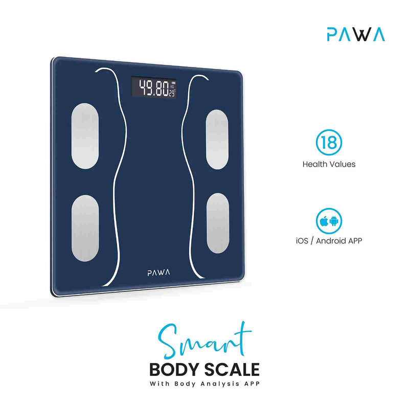Pawa Smart Body Scale with Body Analysis APP - Blue [O]- ميزان ذكي - كفالة 24 شهر