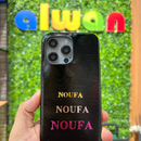 Noufa Glitter Case - Silver - كفر جليتر يمكنكم اختيار احرف للطباعه على الكفر - سيتم التواصل معكم بعد الطلب - لتحديد الكلمات والالوان