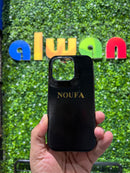 Noufa Glitter Case - Black - كفر جليتر يمكنكم اختيار احرف للطباعه على الكفر - سيتم التواصل معكم بعد الطلب - لتحديد الكلمات والالوان