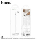 Hoco DGA11 Smooth Series Fast Charging Capacitive Pen for iPad - White - قلم الكتروني - هوكو - لجميع انواع الاجهزة - شحن مغناطيس + تايب سي - كفالة 12 شهر