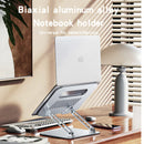 Yesido LP05 Super Strong Dual Arm design Aluminum Alloy Holder - Planes / Holder - Silver - ستاند مكتبي - عالي الجودة - لجميع انواع الاب توب و التابلت و الايباد