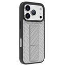 Levelo Morphix Cuero Gripstand Case iPhone17 Pro / Pro Max - Cloud Grey [O] - كفر حماية عالية - ليفيلو - ايفون 17 بروماكس / 17 برو - مع مسكه وستاند