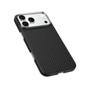 Levelo Sergei 1500D Aramid Fiber Case For iPhone 17 Pro/ProMax - Black [O] -  كفر حماية عالية - ليفيلو - فايبر - مقاوم للصدمات - ايفون 17 برو / 17 بروماكس - ماغ سيف