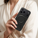 Levelo Arcen MagSafe Leather Case with Kickstand for iPhone 18/17 Pro / Pro Max Black [O] - كفر حماية عالية + مسكة وستاند ماغ سيف - سلسلة ايفون 18/17 - ليفيلو