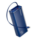 Promate Lucid Clear-Case Power Bank 45W PD w/ Retractable USB-C Cable 20000mAh - Blue [BO] - بطارية متنقلة - بروميت - قوة 20000 + تايب سي - 1 منفذ تايب سي - 1 منفذ يو اس بي - قوة 45واط - كفالة 12 شهر