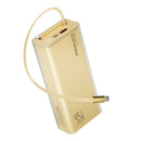 Promate Lucid Clear-Case Power Bank 45W PD w/ Retractable USB-C Cable 20000mAh - Gold [BO] - بطارية متنقلة - بروميت - قوة 20000 + تايب سي - 1 منفذ تايب سي - 1 منفذ يو اس بي - قوة 45واط - كفالة 12 شهر