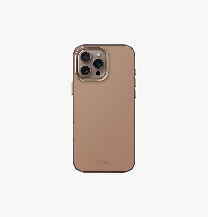 Uniq Hybrid Lyden DS Dual-Tone Premium Leatherette MagSafe Case for iPhone 16 Pro/16 Pro MAX [B] - كفر حماية عالية - يونيك - جلد - ماغ سيف