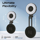 Promate MagSafe LED Ring Light 360° Rotatable Black [BO] - اضاءة - للتصوير + مراية - ماغ سيف - متوافقة مع جميع الاجهزة التي تدعم الماغ سيف