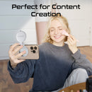 Promate MagSafe LED Ring Light 360° Rotatable Grey [BO] - اضاءة - للتصوير + مراية - ماغ سيف - متوافقة مع جميع الاجهزة التي تدعم الماغ سيف
