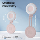 Promate MagSafe LED Ring Light 360° Rotatable Rose Gold [BO] - اضاءة - للتصوير + مراية - ماغ سيف - متوافقة مع جميع الاجهزة التي تدعم الماغ سيف