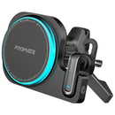 Promate 2-in-1 MagSafe Wireless Car Charger 15W Built-in Wireless Mono ENC Earphone - Black [BO] - ستاند سيارة + شحن التليفون + سماعة + خاصة العزل - بروميت - ماق سيف