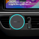 Promate 2-in-1 MagSafe Wireless Car Charger 15W Built-in Wireless Mono ENC Earphone - Black [BO] - ستاند سيارة + شحن التليفون + سماعة + خاصة العزل - بروميت - ماق سيف
