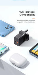 Mcdodo CH-130 | 20W PD Fast Charger | Dual Ports (Type-C & USB) - Black [H]- بلاك شاحن حائط + سلك شحن ايفون - كفالة 12 شهر