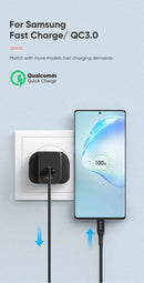 Mcdodo CH-130 | 20W PD Fast Charger | Dual Ports (Type-C & USB) - Black [H]- بلاك شاحن حائط + سلك شحن ايفون - كفالة 12 شهر