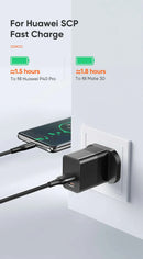 Mcdodo CH-130 | 20W PD Fast Charger | Dual Ports (Type-C & USB) - Black [H]- بلاك شاحن حائط + سلك شحن ايفون - كفالة 12 شهر
