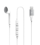 Powerology Single Earphone with MFi Lightning Connector – White - سماعة اذن - مع مايكروفون - أيفون - فردة احادية - كفالة 24 شهر