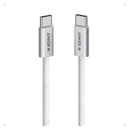 Anker Zolo USB-C to USB-C Cable 240W Braided (1.8m/6ft - White [D] - سلك شحن - انكر - تايب سي الى تايب سي - طول 180 سم - قوة 240 واط - كفالة 18 شهر