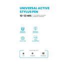 PAWA Universal Active Pen - 130mAh / White - قلم الكتروني - لجميع انواع الاجهزة - كفالة 12 شهر