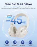 Baseus Bass BH1 NC Wireless Noise Cancelling Headphones - Starlight Off-White [D] - سماعة رأس بلوتوث - عزل الضوضاء - بيسوس - كفالة 12 شهر
