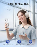 Baseus Bass BH1 NC Wireless Noise Cancelling Headphones - Starlight Off-White [D] - سماعة رأس بلوتوث - عزل الضوضاء - بيسوس - كفالة 12 شهر
