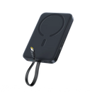 Baseus EnerFill FM11 Magnetic Wirless 15W Power Bank with Built-in USB-C Cable 10000mAh - Cosmic Black [D] - بطارية متنقلة - بيسوس - سعة 10000 - ماق سيف - قوة 30 واط - كفالة 24 شهر