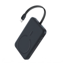 Baseus EnerFill FM11 Magnetic Wirless 15W Power Bank with Built-in USB-C Cable 10000mAh - Cosmic Black [D] - بطارية متنقلة - بيسوس - سعة 10000 - ماق سيف - قوة 30 واط - كفالة 24 شهر