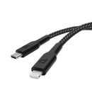 Powerology New Braided Type-C to Lightning Cable 1.2M PD 60W - Black - سلك شحن ايفون - تايب سي - باورولوجي - 1.2 متر - كفالة 24 شهر