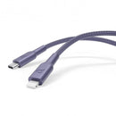 Powerology New Braided Type-C to Lightning Cable 1.2M PD 60W - Purple - سلك شحن ايفون - تايب سي - باورولوجي - 1.2 متر - كفالة 24 شهر