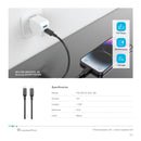 PAWA 3A USB-C TO Lightning Quick Charging - 1.2m - Black - سلك شحن - باوا - ايفون تايب سي - طول 1.2 متر - كفالة 12 شهر