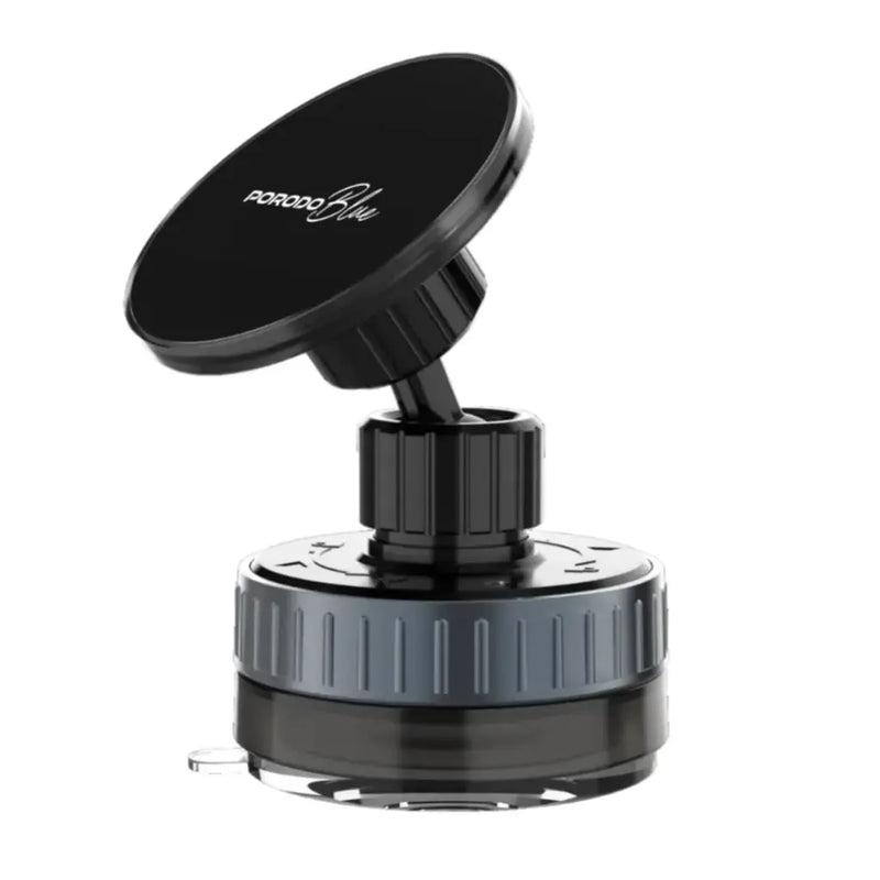 Porodo Blue Magnetic Phone Mount - Black - ستاند سيارة مناسب لجميع انواع الاجهزة - دوران 360 درجة - مغناطيس - شفط بدون شحن - بورودو