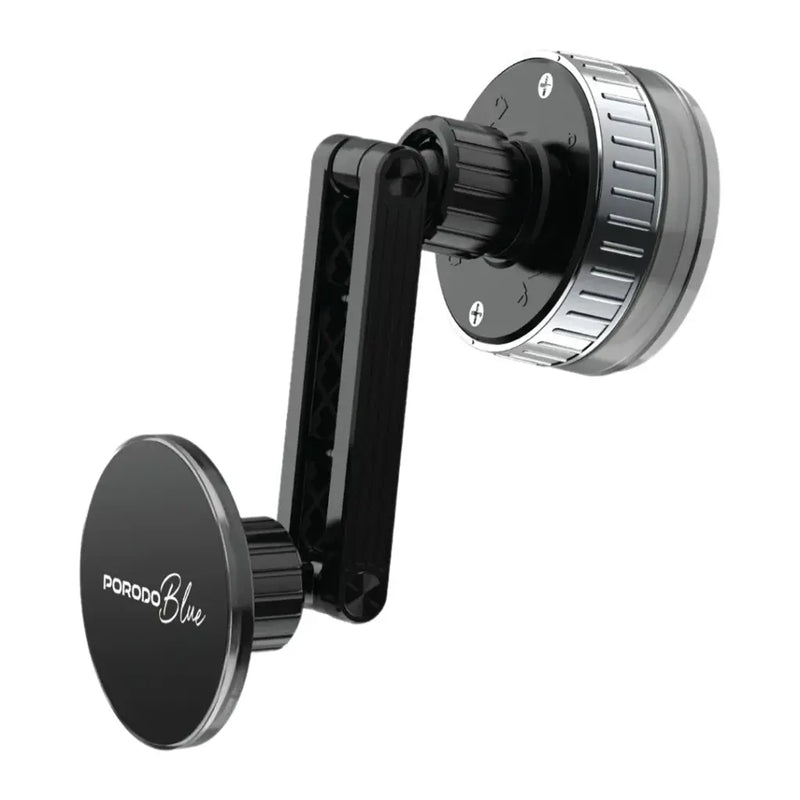Porodo Blue Multi-Purpose Magnetic Phone Mount - Black - ستاند سيارة مناسب لجميع انواع الاجهزة - دوران 360 درجة - مغناطيس - شفط بدون شحن - بورودو