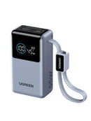 UGREEN Nexode Power Bank 10000mAh 55W 2 Ports Built-in Cable Blue [b] - بطارية متنقلة - يوجرين - قوه 55 واط - سعة 10000 ملي امبير - كفالة 12 شهر