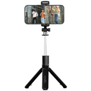 Porodo Blue FlexiTripod Selfie Stick with Foldable Tripod - Black [O] - ستاند تصوير + عصا سيلفي - لجميع انواع الاجهزة - ريموت بلوتوث - بورودو