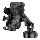 Porodo Blue Extendable Cradle Phone Holder with Stable Vaccum Suction Attachment - Black [O] - ستاند سيارة مناسب لجميع انواع الاجهزة - شفط بدون شحن - دوران 360 درجة