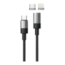 Porodo Braided 100W PD C to C+L Fast Charging cable with Magnetic Head 1.2M -  سلك شحن - بورودو - 2 في 1 - تايب سي الي  تايب سي + ايفون - طول 1 متر - قوة 100 واط - كفالة 12 شهر