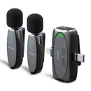 Porodo Wireless Lavalier Microphone & Charging Case Lightning/Type-C/3.5mm AUX In/Out [O] - ميكروفون - تصوير - عدد 2 ميكروفون - فتحة شحن أيفون + فتحة شحن تايب سي - بورودو - كفالة 24 شهر
