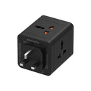 Porodo 4 AC Universal Power Block - Black  - بلاك حائط شحن - بورودو - 1 منفذ تايب سي - 1 منفذ تايب سي - 4 منافذ كهرباء - قوة 20 واط - كفالة 24 شهر
