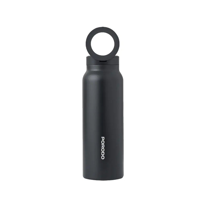 Porodo Lifestyle Magnetic Mount Water Bottle - 700ml - Black - مطارة حافظة للحرارة - ستاند ماغ سيف - بورودو