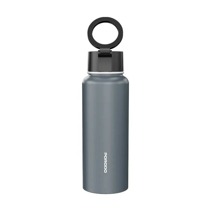 Porodo Lifestyle Magnetic Mount Water Bottle - Grey - مطارة حافظة للحرارة - ستاند ماغ سيف - بورودو