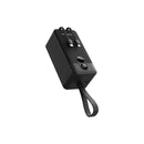 Porodo 50000mAh Power Bank with Integrated Cables - Black - بطارية متنقلة - برودو - قوة 50000 - سلك شاحن أيفون + تايب سي - 1 منفذ تايب سي - 1 منفذ يو اس بي - شاشة رقمية - كفالة 24 شهر