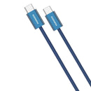 Porodo High-Speed USB-C Braided Cable Charging & Data Transfer - Blue -  سلك شحن - بورودو - تايب سي الي  تايب سي - طول 1 متر - قوة 60 واط - كفالة 12 شهر